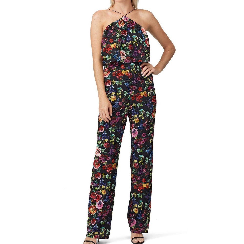 Aidan Aidan Mattox Halter Jumpsuit Multi Floral P… - image 1